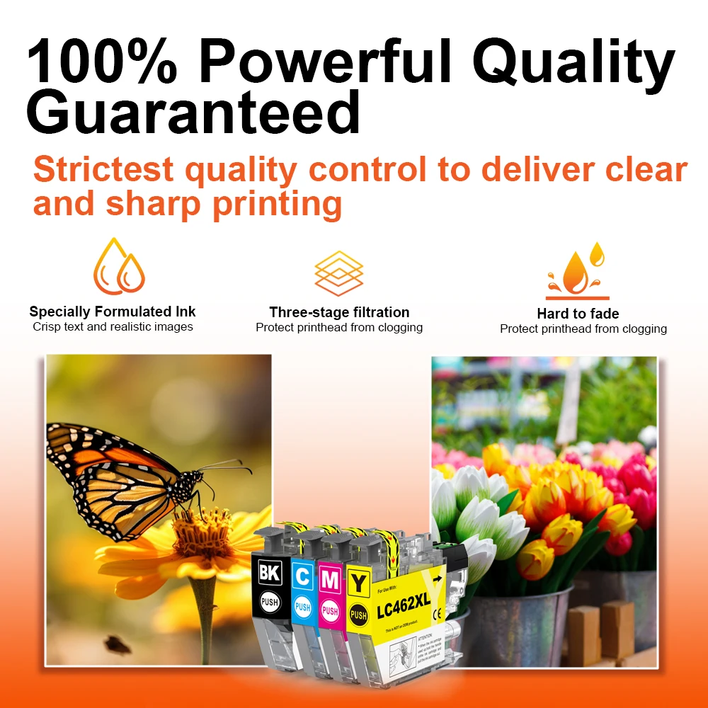Topjet LC462 LC462XL Factory Color Black Compatible Ink Cartridge for Brother MFC J2340DW J2740DW J3540DW J3940DW Inkjet Printer
