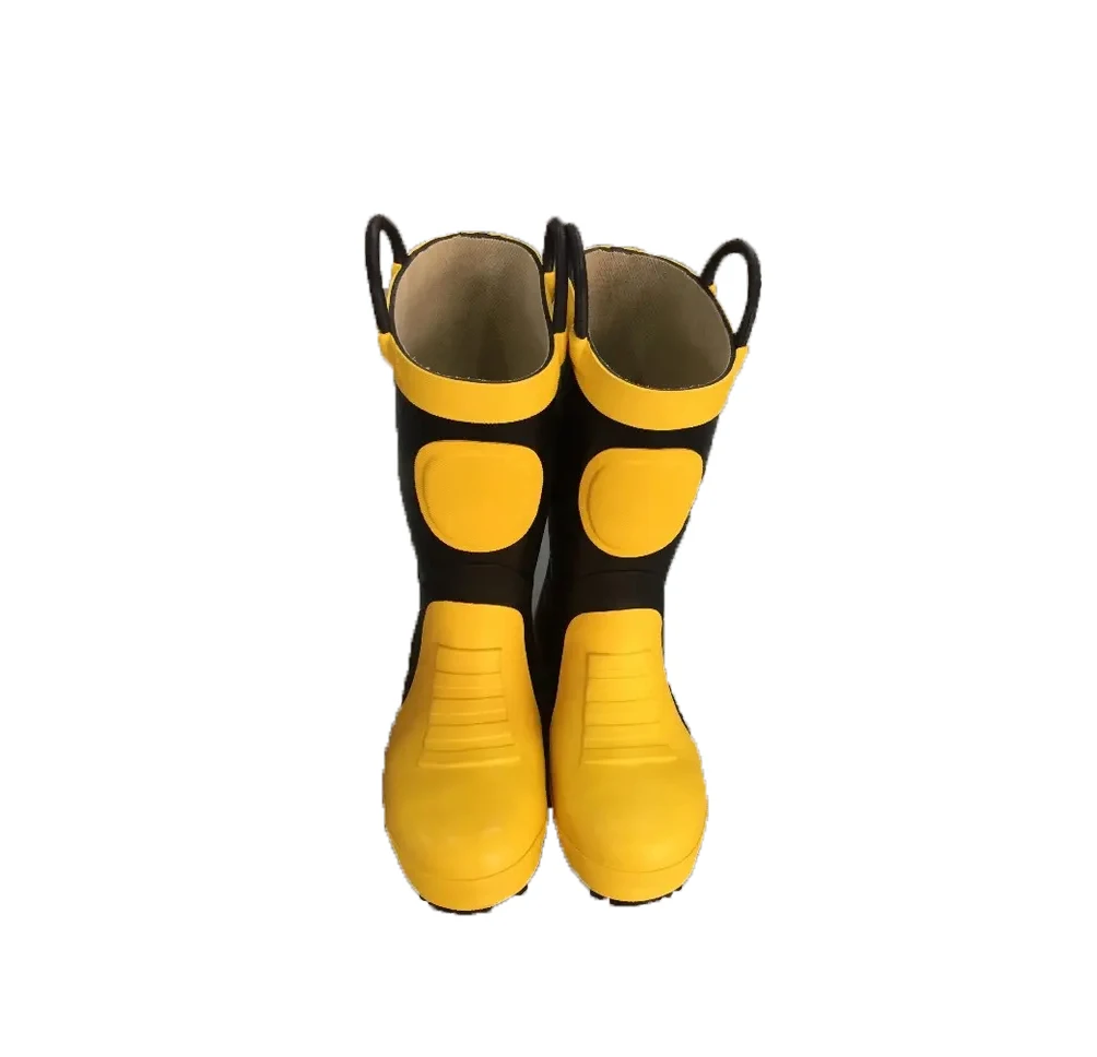 Hot selling Yellow anti abrasion Rubber Firefighter Boots Flame retardant Fire Safety Boots For men