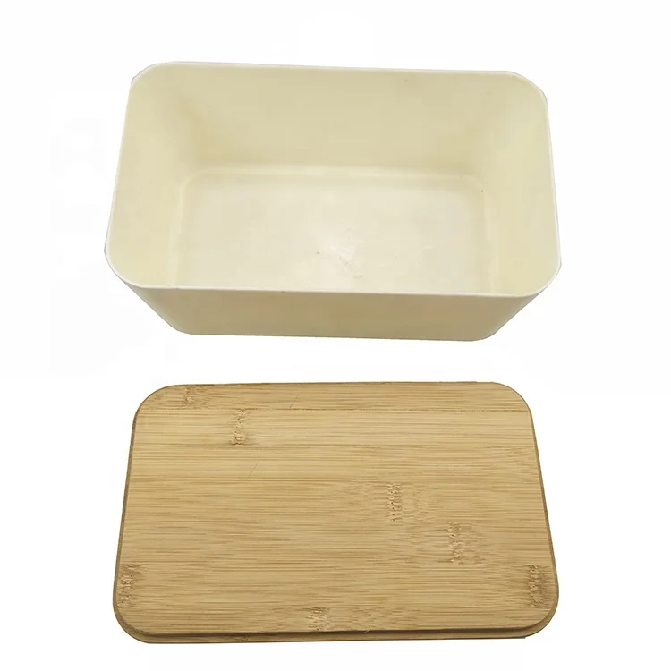 Эко-дружественных 1 слой для хранения еды кукурузы волокно Ланч-бокс с бамбуковой крышкой