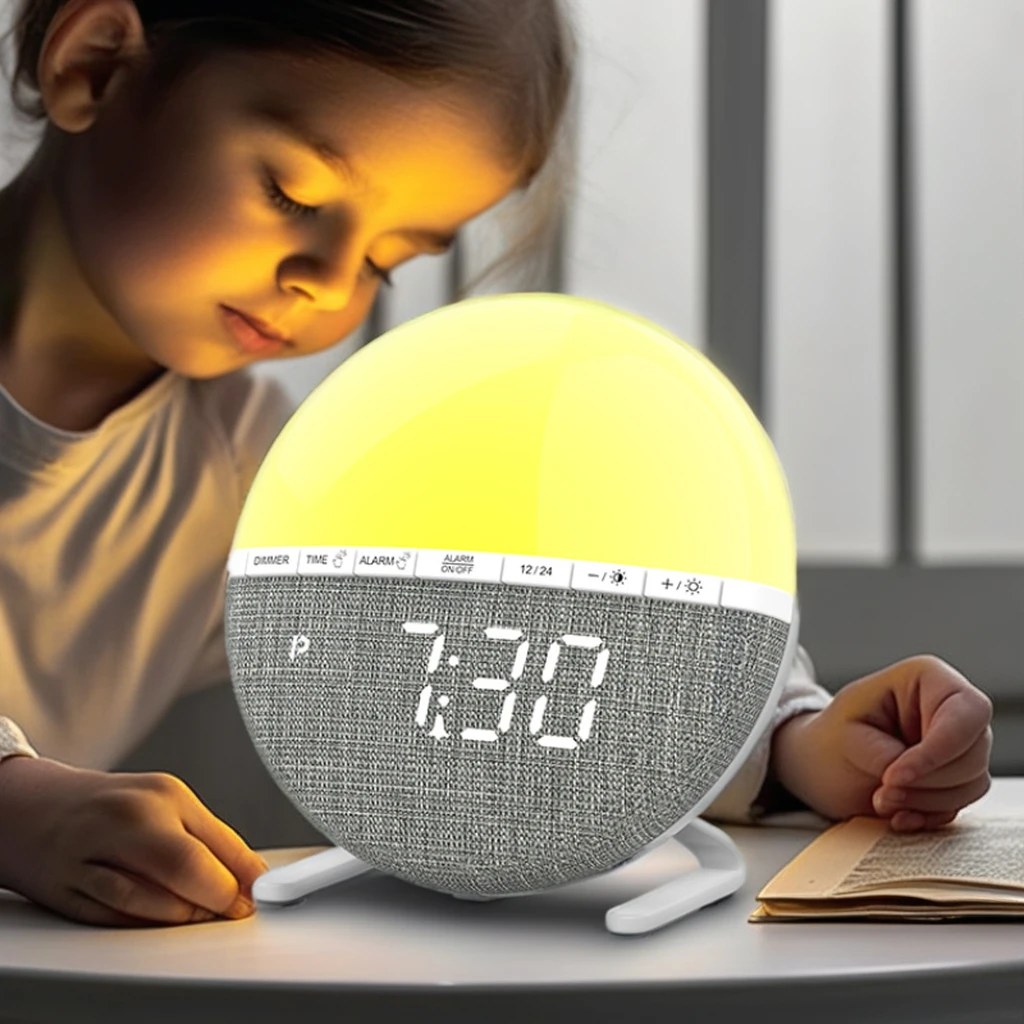 Hot Sale Simulated Sunrise Led Clock Colorful Light Wake Up Light Silent Intelligent Dedicated Light Alarm Clock Wake Up