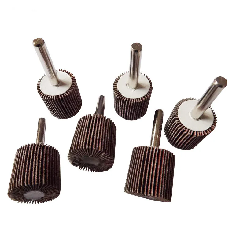 Aluminum Oxide Abrasive Cloth Mounted Flap Wheel With Shaft for Stainless Steel and Metal Grinding