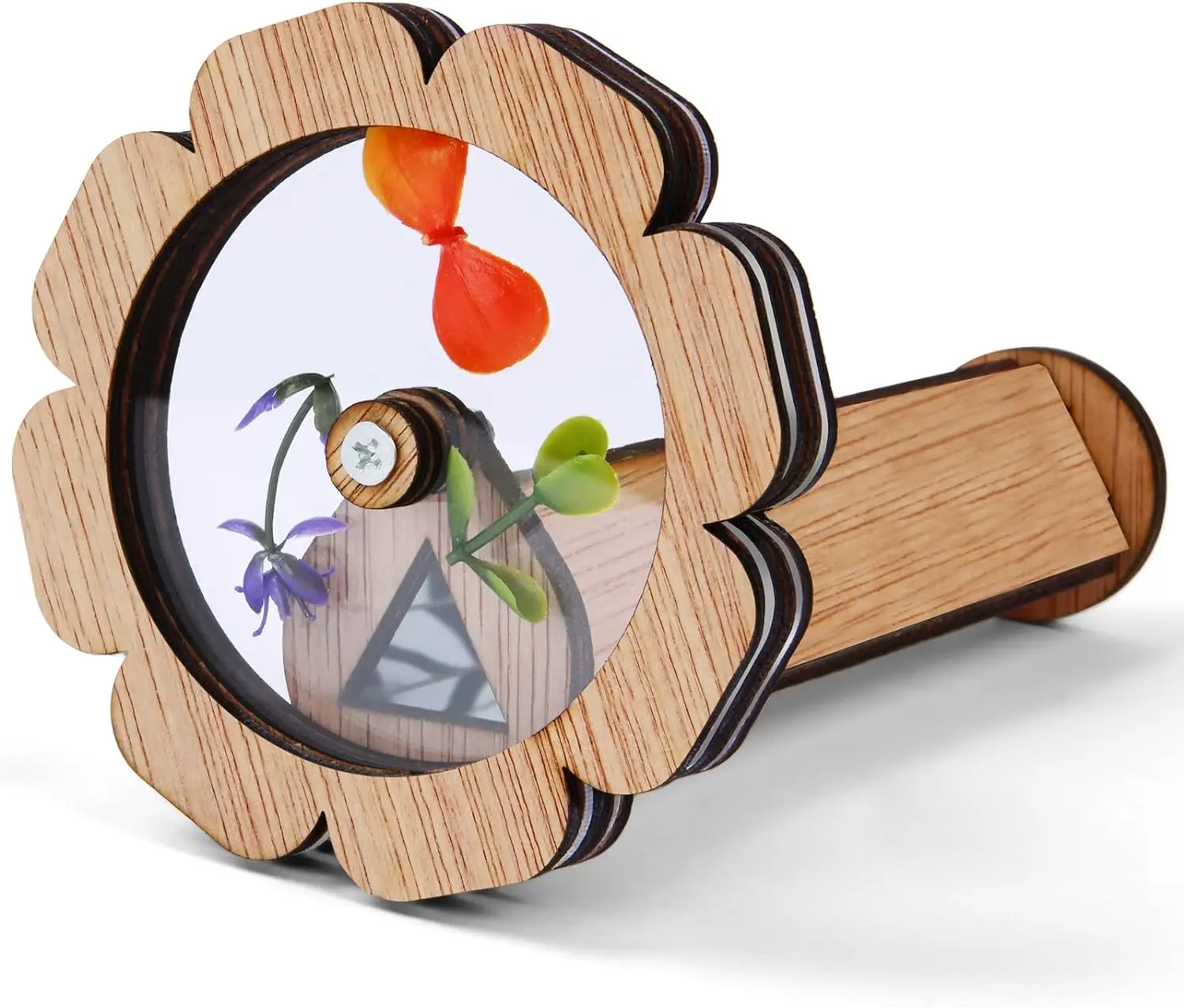 STEM Toddler Educational Toys Magic Rotating DIY Classic Natural Wooden Kaleidoscope