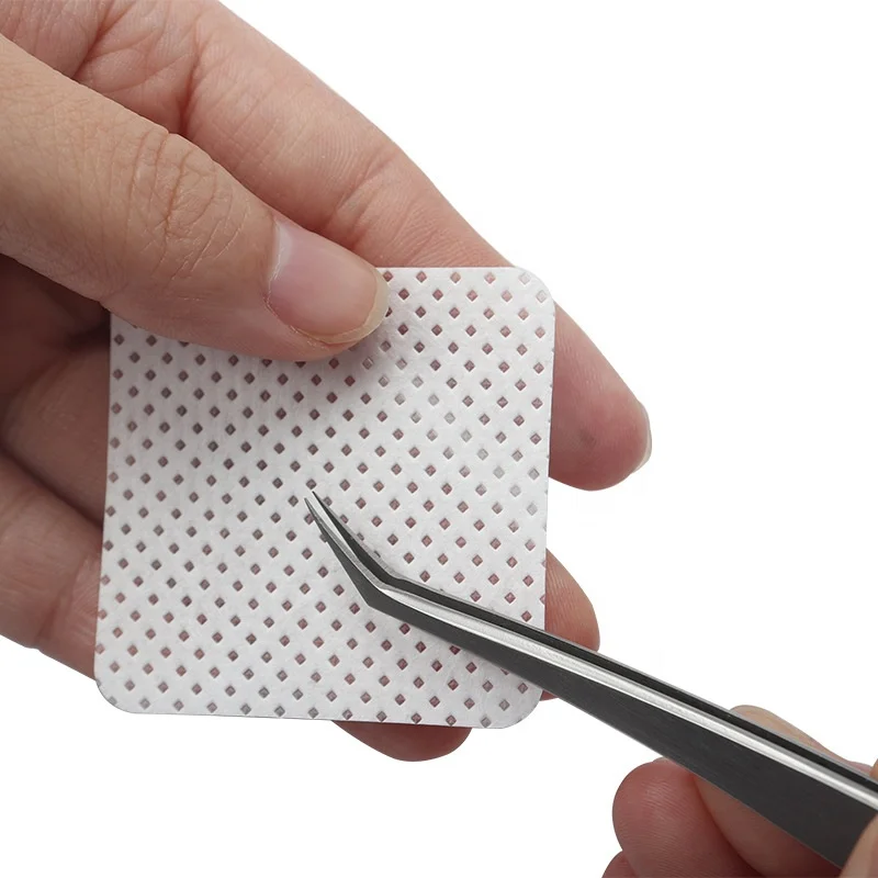Lint free eyelash extension glue remover wipes customized cotton Lash Glue wipe