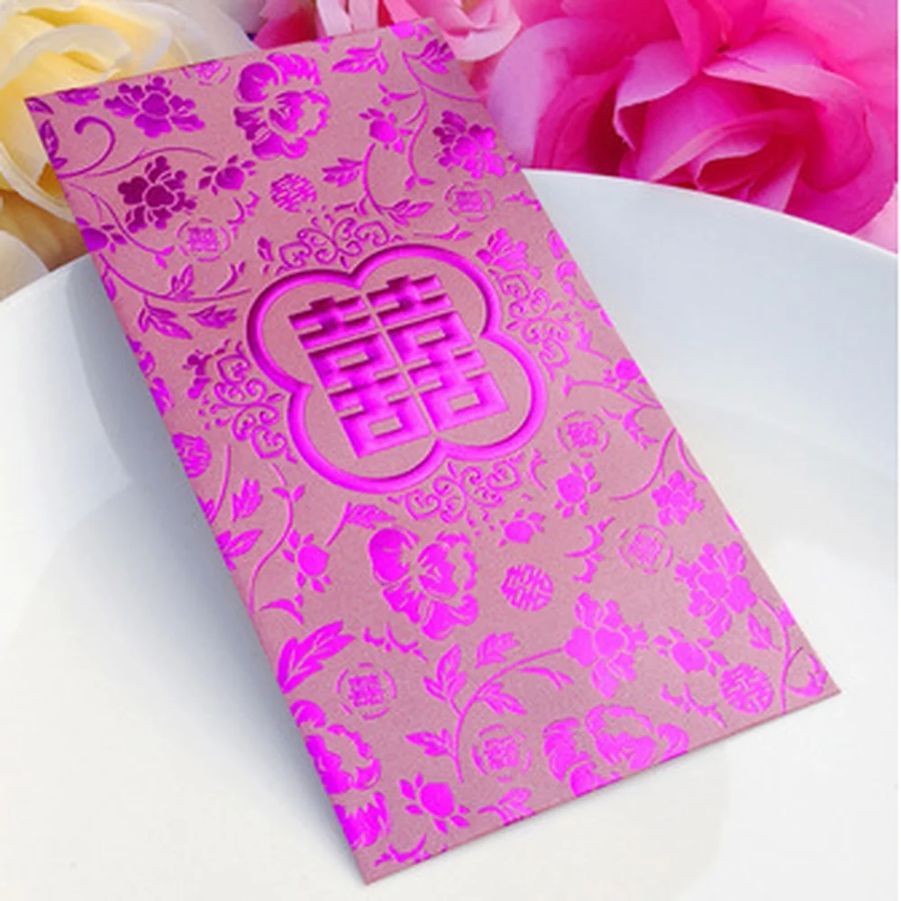  Золотой штампованный логотип hong bao на заказ для китайского Нового года счастливые деньги красный конверт/красный