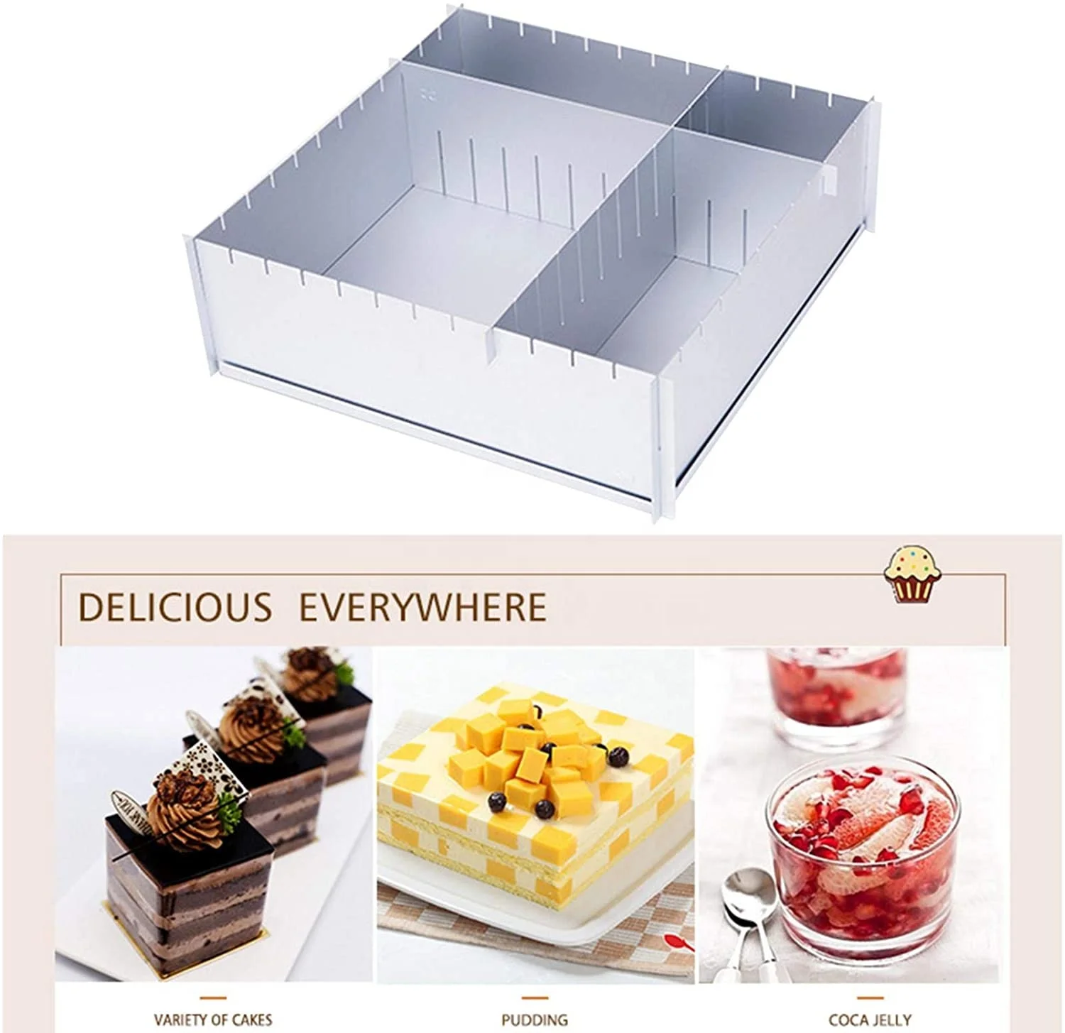 
Amazon Hot Sale Adjustable Cake Tin Pan Baking Tray Deep Foldaway 12