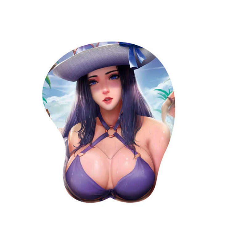Custom Anime Cartoon Comics Gaming MousePad Animation 3d Printed Sexy Girl Breast Mouse Pad Wholesale Mouse Mat Factory