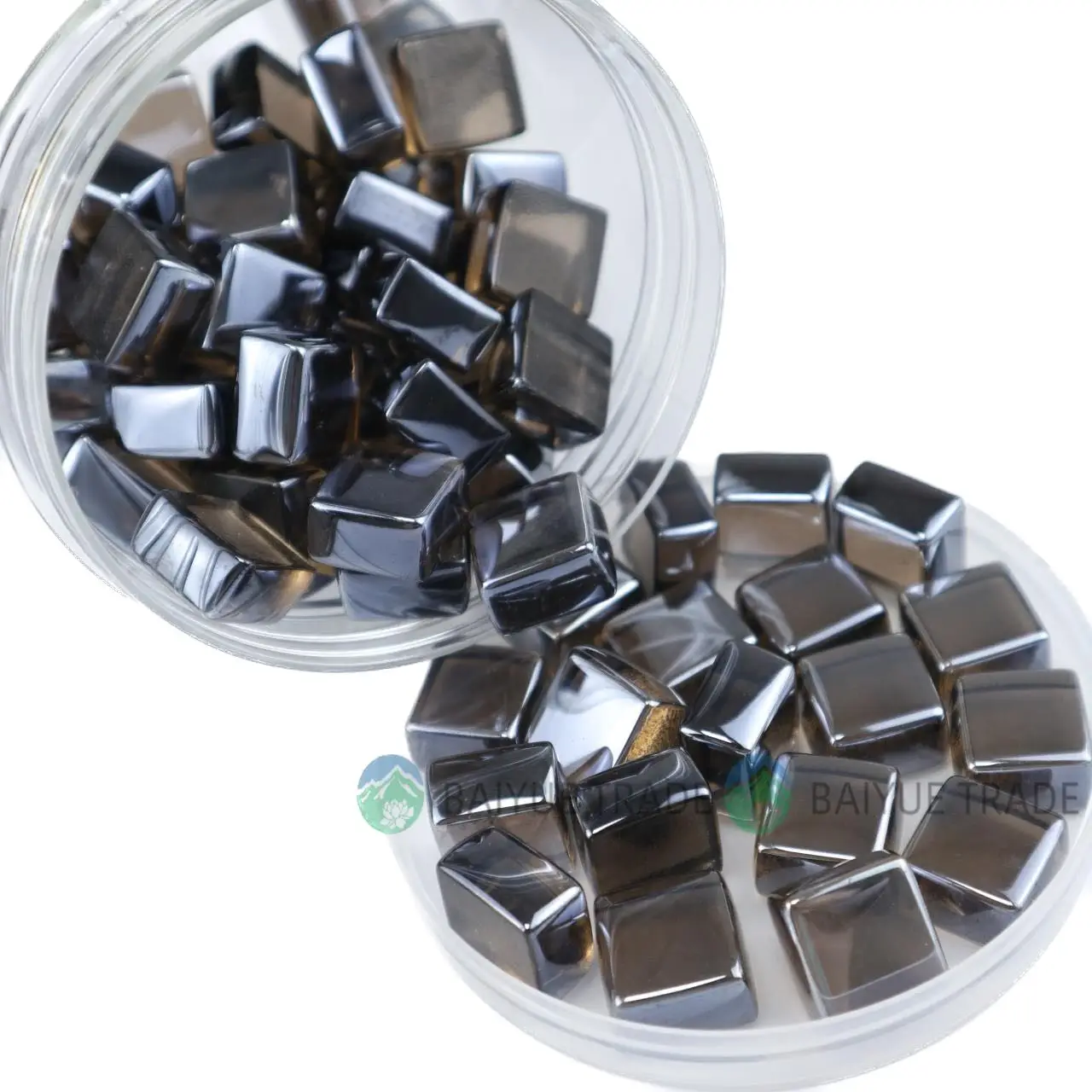 China Factories Direct Selling Square Glass Beads Fire Pit Glass Square Shot Glass  For Decorative