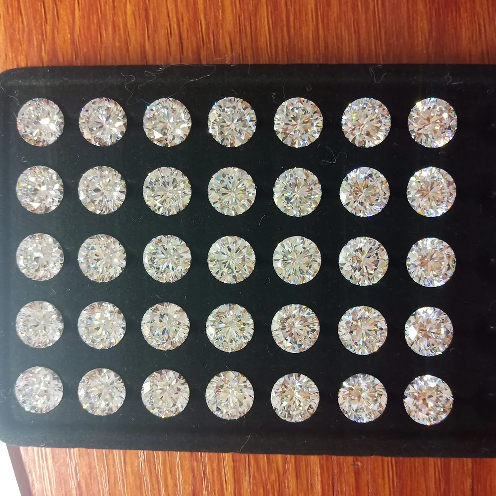 round brilliant cutting nine hearts and onw flower cutting white loose cubic zirconia stones