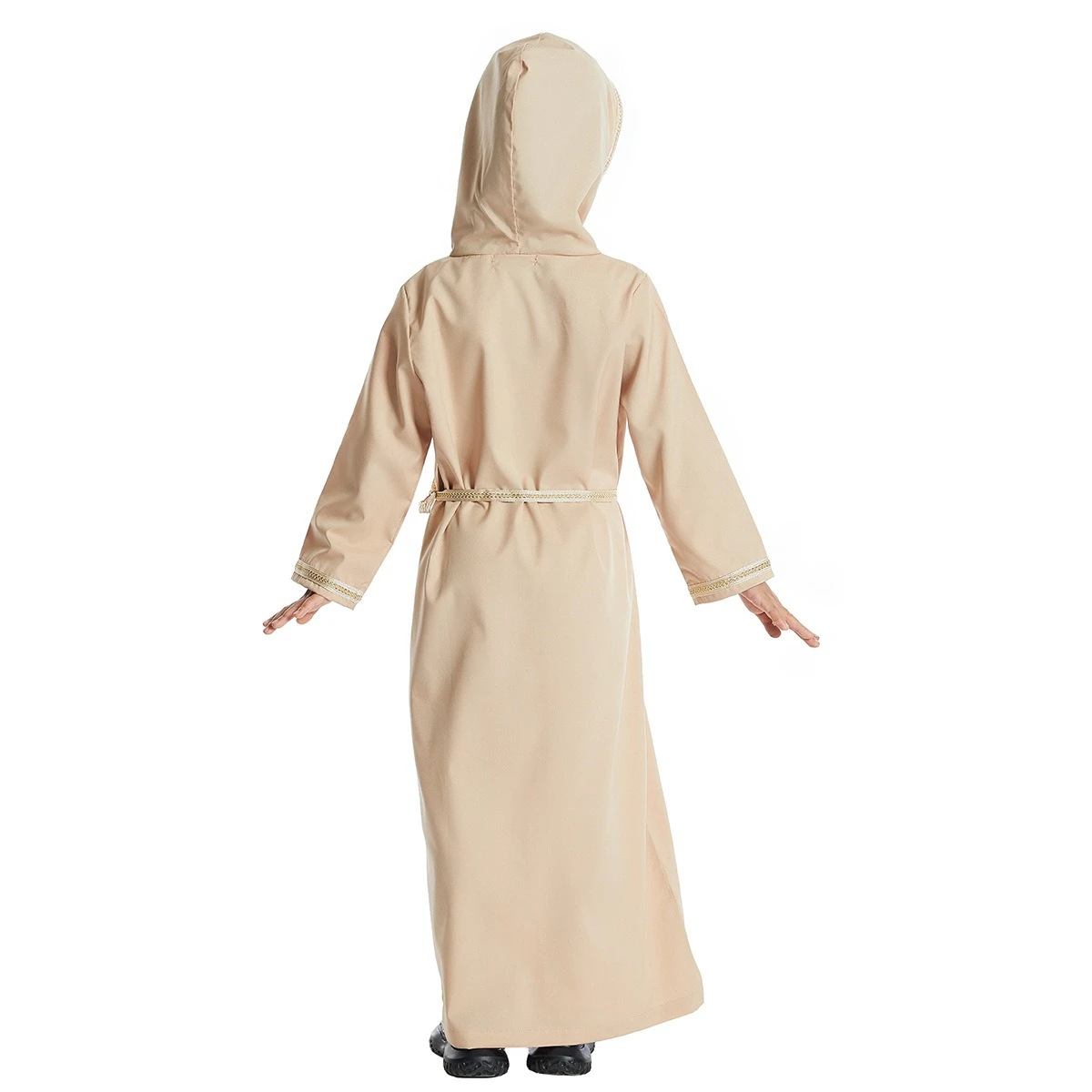 2024 NEWCustom size ramadan kids abayas girls muslim children full sleeve arab shoodie abaya dress