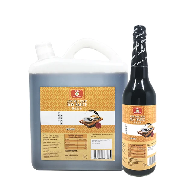 BRC HACCP Halal Высокое качество 500 мл сальса де соя легкий китайский низкий натрий соевый соус