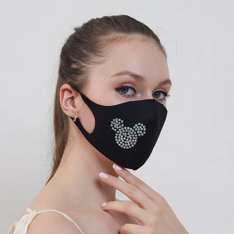 Shield Wholesale Kids Covering Custom Eco-Friendly Fashion Cotton Fabric Children Black Sequin Reusable Protector Face Cover