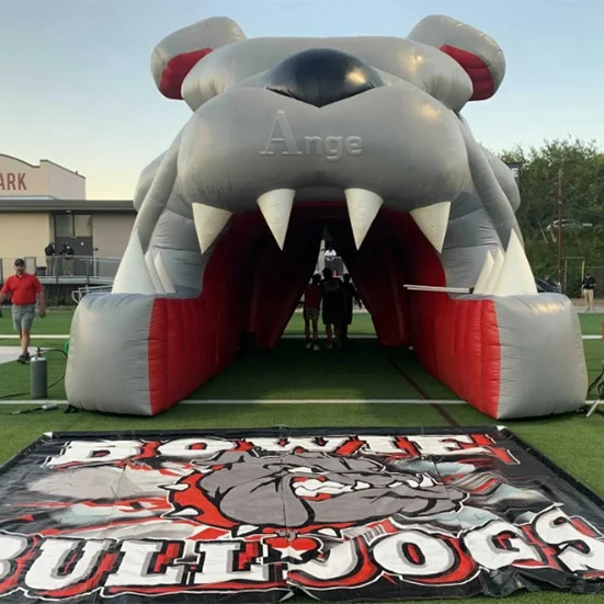 Ange Mascot inflatable bulldog tunnel,inflatable football tunnel , inflatable sports tunnel