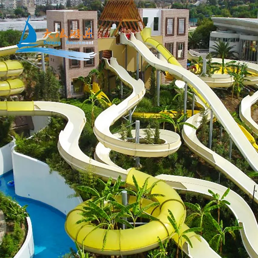 Dalang Brand Water Park Equipment Spiral Water Slide Theme Park Rides Amusement Park Equipment Fiberglass Water Slide Parts