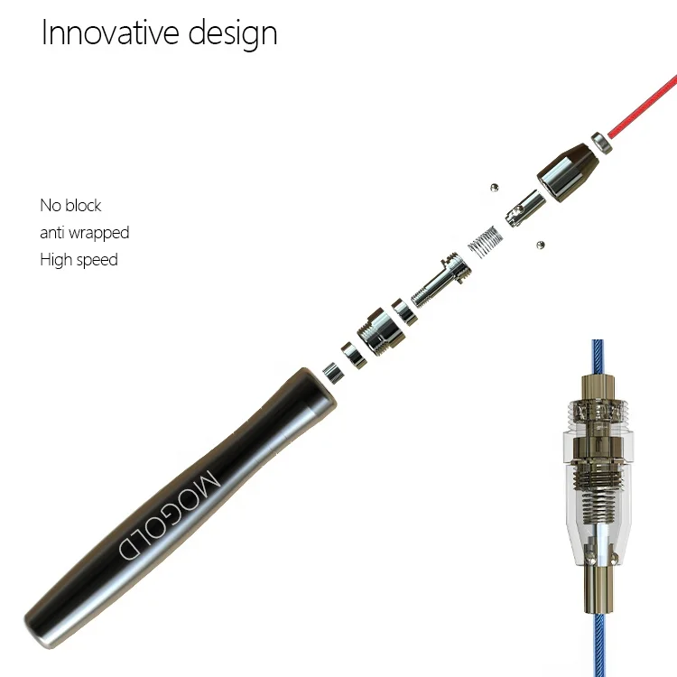 aluminium handle high speed Bearing Weighted Self-locking Fitness Training metal wire adjustable skipping jump rope