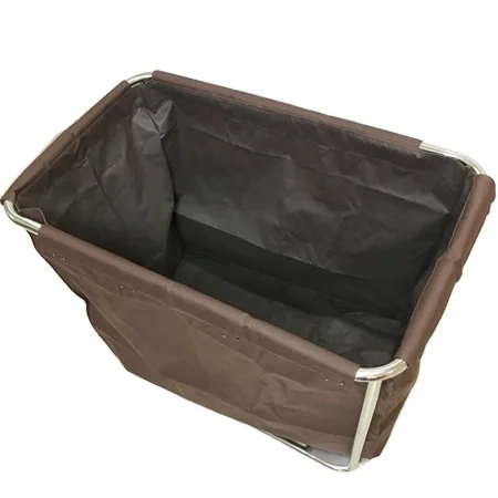 Movable Sack Truck Household Serving Trolley  Large Laundry Basket with Stainless Steel Frame