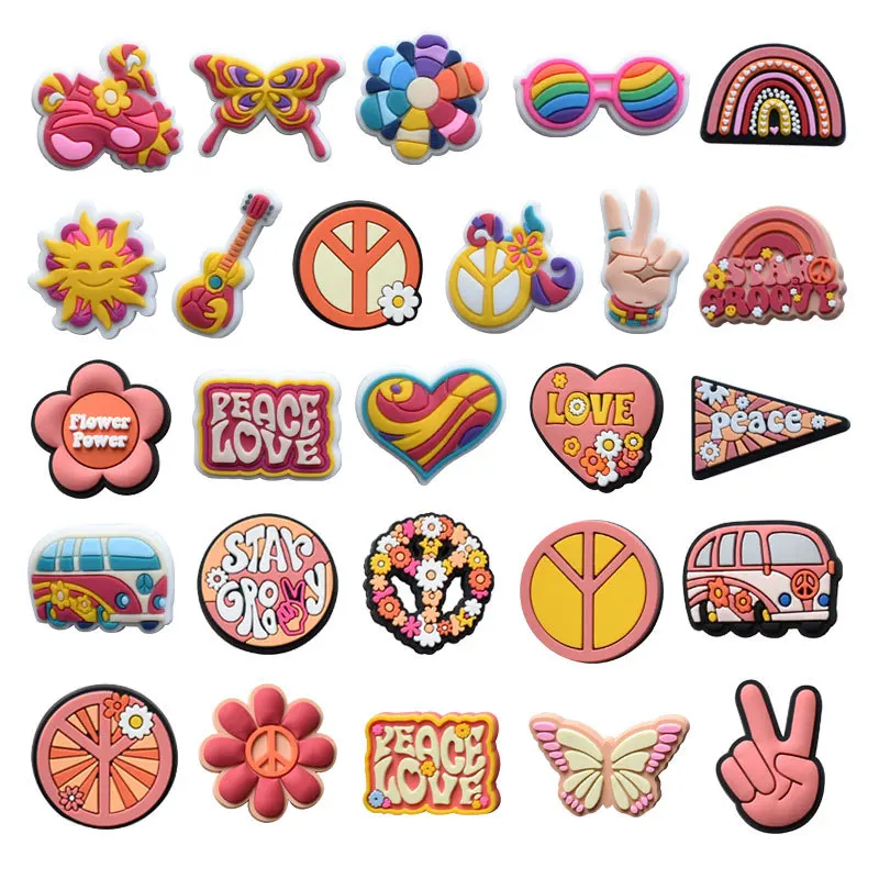 2023 decorative accessories pink series shoes flower PVC soft rubber shoe buckle beach shoes DIY