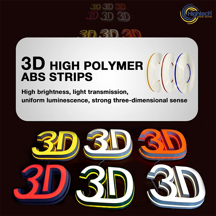 3D Advertising Signage Blue Color 4 5 6 7 8cm 1mm Thickness ABS Material