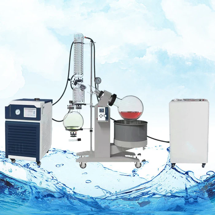 China Electric Lifting buchi Pipe 30l 50Liter Distillation Rotary Evaporator With Chiller And Vacuum Pump 200rpm Explosion-proof