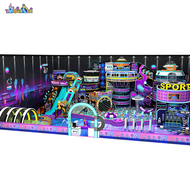 Commercial space theme kids indoor playground equipment playhouse for sale