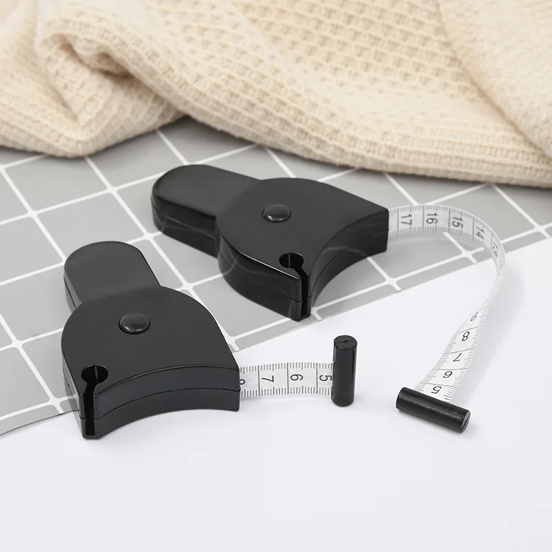 
150cm Black Retractable Weight Loss Measure Ruler Body Fat Caliper Fitness BMI Calculator Measuring Tape 