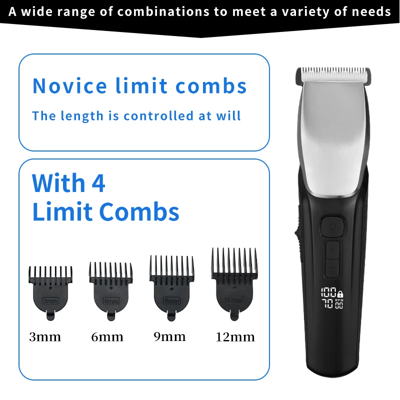 Men Electric Cordless Household Hair Trimmer Baldheaded Haircut Machine Professional Electric Hair Clippers