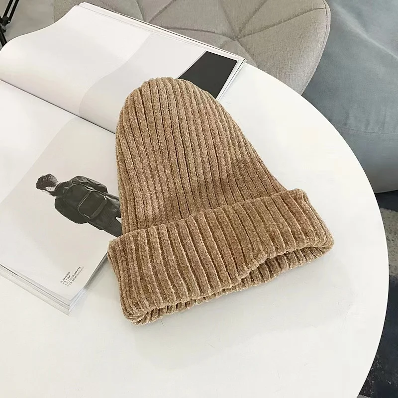 2025 new product winter manufacturer Customized blank custom beanie logo solid color warm cap winter beanie knit hat