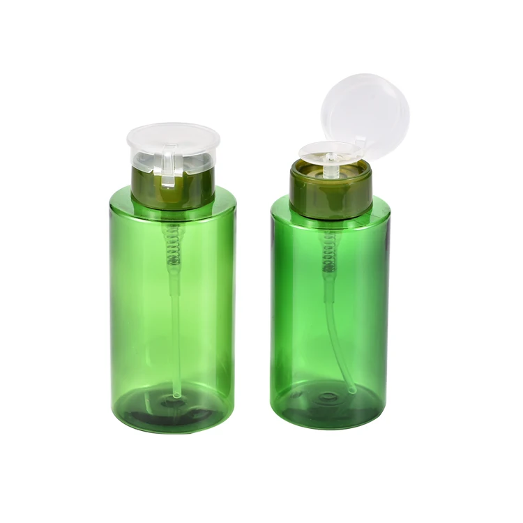 Luxury Clear Green Plastic PET Empty Lotion Bottle 150ml 180ml 220ml 250ml Cosmetic Press Pump Makeup Remover Bottle