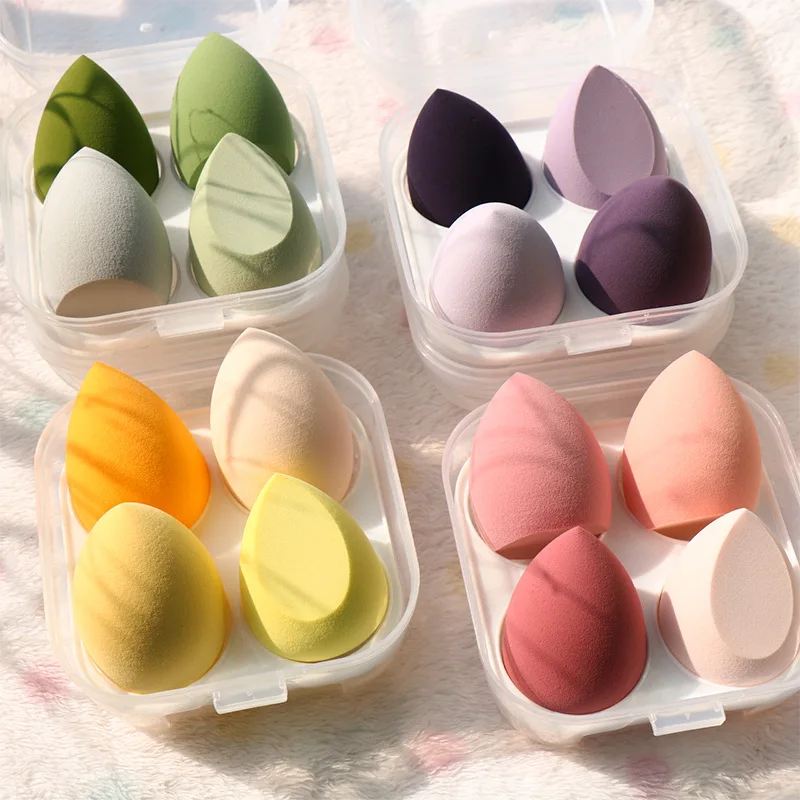 New Arrival 4pcs/set Soft Foundation Makeup Sponge Puff Cosmetic Blender Beauty Egg