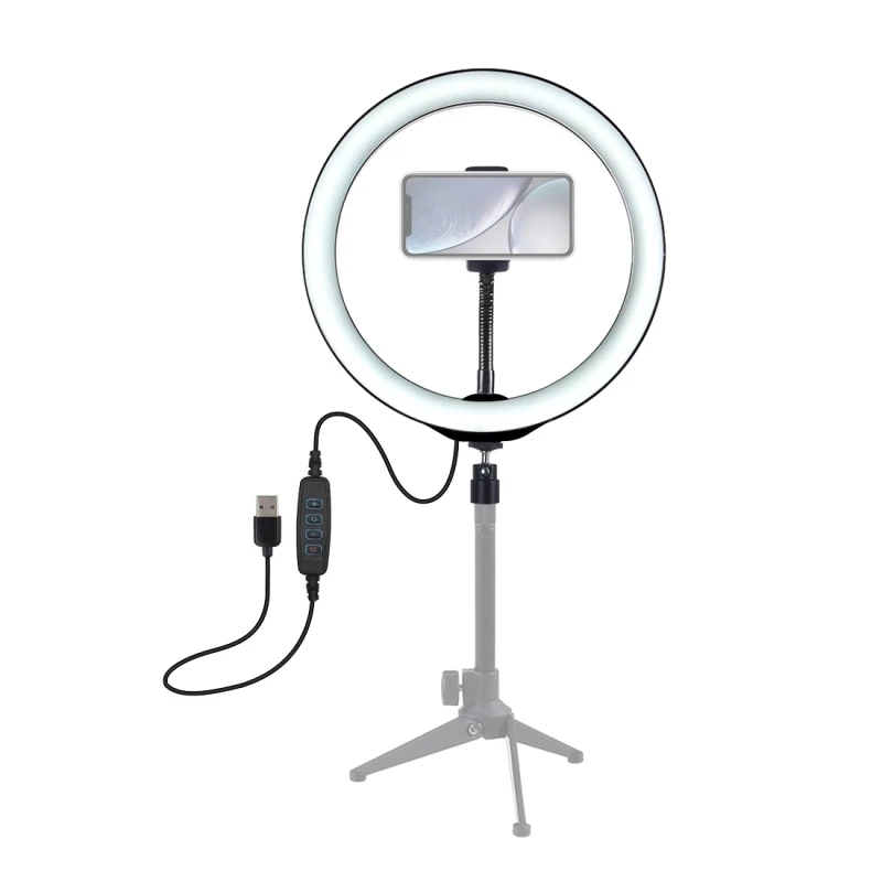 12 inch  dimmer LED ring camera light self-timer with phone clip
