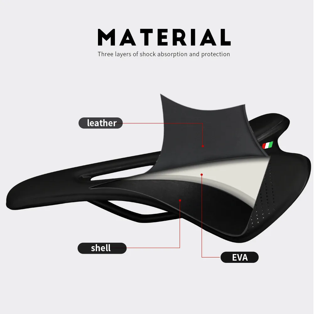 Toseek Plastic/Pvc Mountain Bike Seat Black/Green/White/Red Suspension EVA Comfort Saddle Leather Bicycle Road Bike Saddle  Mtb