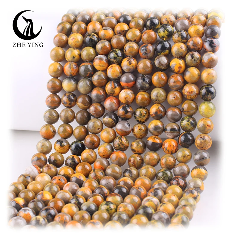 Zhe Ying 6/8/10 мм Шмель яшма ювелирные изделия браслет из натурального камня бусины для изготовления ювелирных изделий из натурального шмеля яшмы бусины