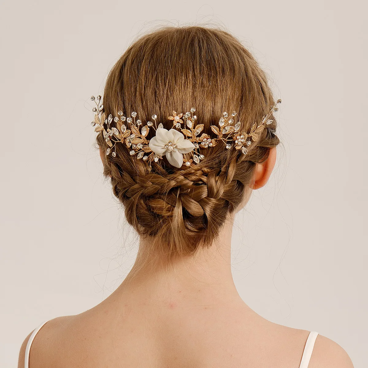 Bridal Jewelry Handmade Comb Hair Accessories Wedding Banquet Antique Style Hair Accessories Leaf Flower Golden Hair Comb