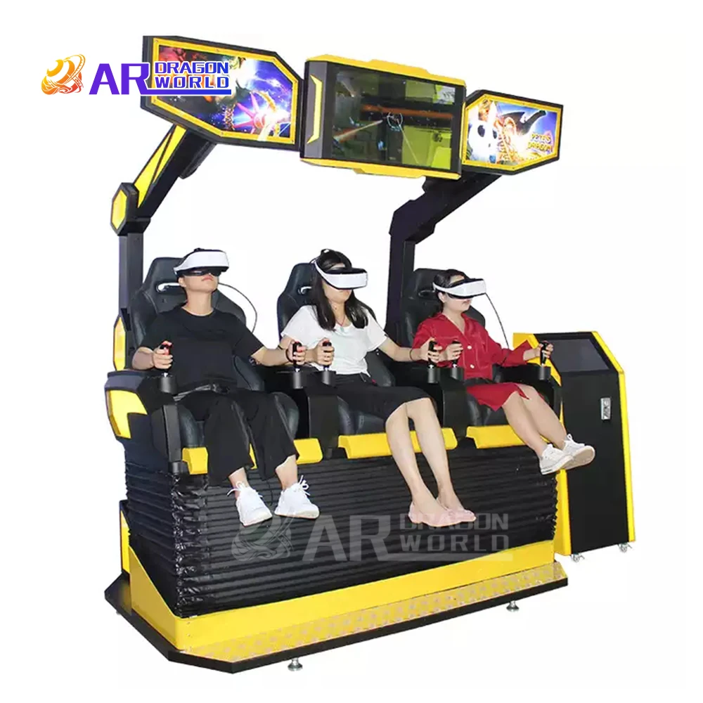 9D virtual reality motion cinema 3 players VR game newest simulator games 9D special effects coin operated games amusement park