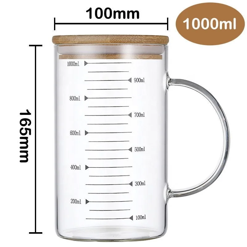 500ml Heat-resisting borosilicate glass measuring cup Glass Milk Jug multifunction thickened glass Scale Measure Mugs