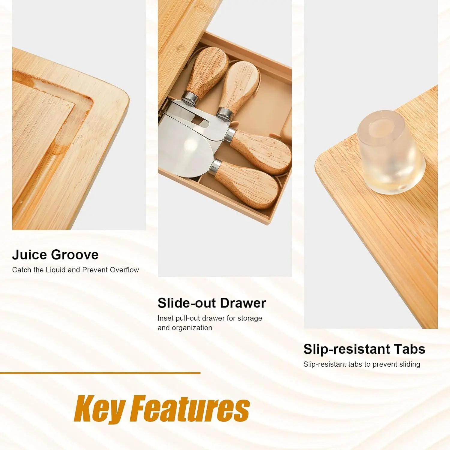 Customized Hot Selling Charcuterie Boards Bamboo Wooden Cheese Board Serving Tray Board Cheese Plate