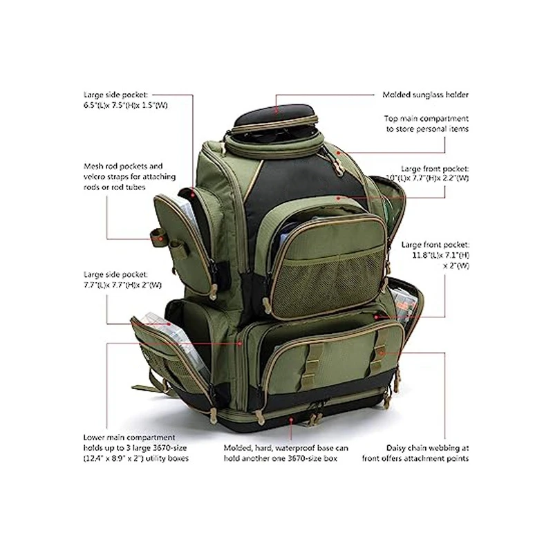 BSCI factory Water Proof and Fish tackle rod shoulder Bag travel storage Fish rod backpack