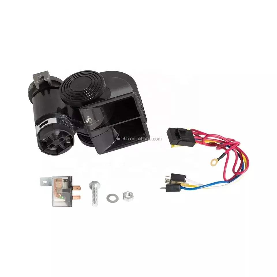Wholesale customized black finishing 12v electric solenoid snail air horn for universal truck