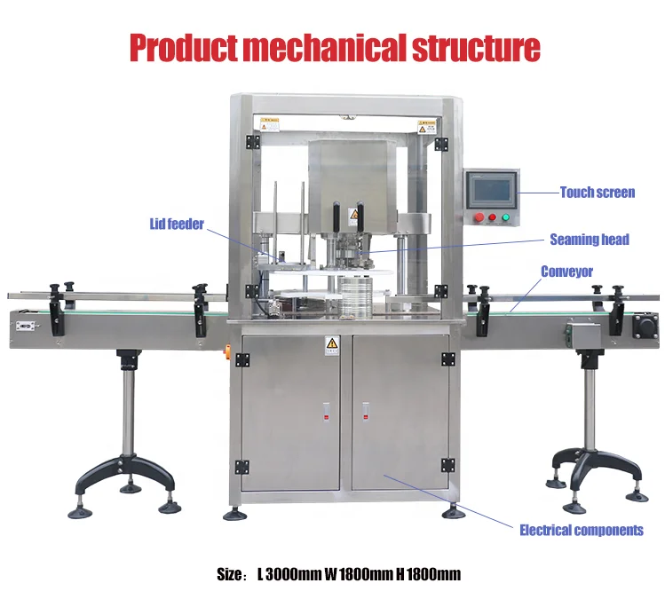 CE certificate automatic food Aluminum plastic PET metal tin can sealing machine can seamer