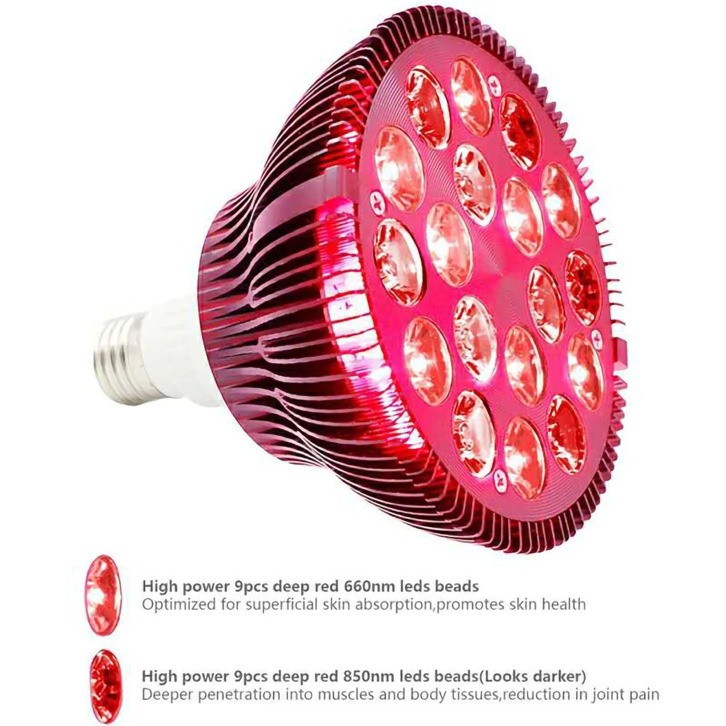 Wholesale Muscle Pain Relief 660nm 850nm Red Infrared 54w portable led red light therapy bulb