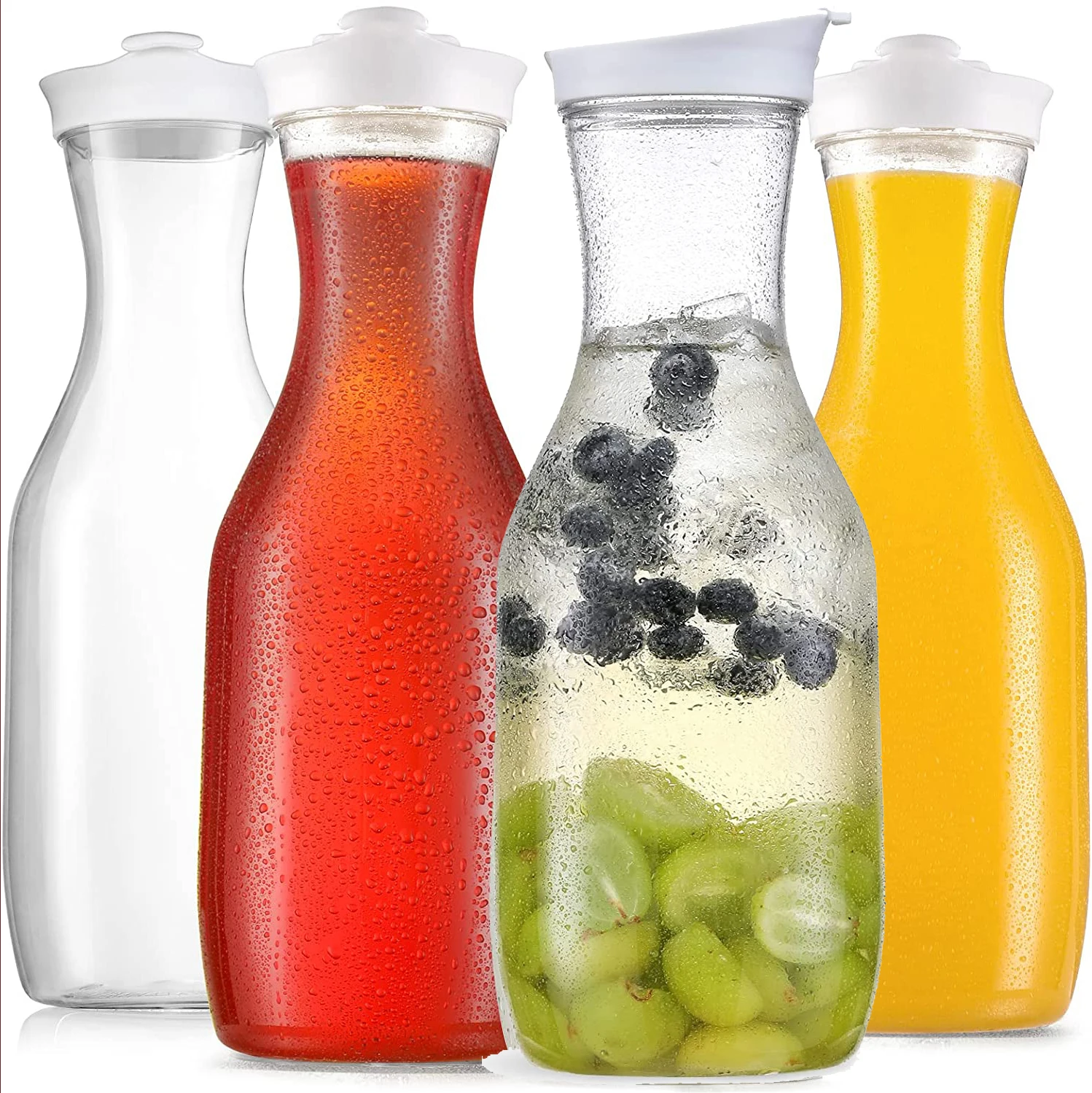 BPA Free 50oz Water Bottle Carafe with Lids  Milk Smoothie Iced Tea Drink Plastic Juice bottle With sealing cap