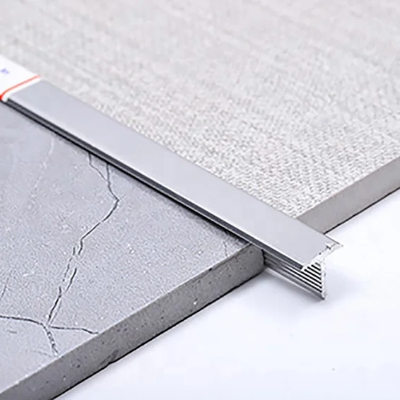 Misumi T10 sliver color home bathroom aluminum T-shape floor transition ceramic dividing strip tile trim
