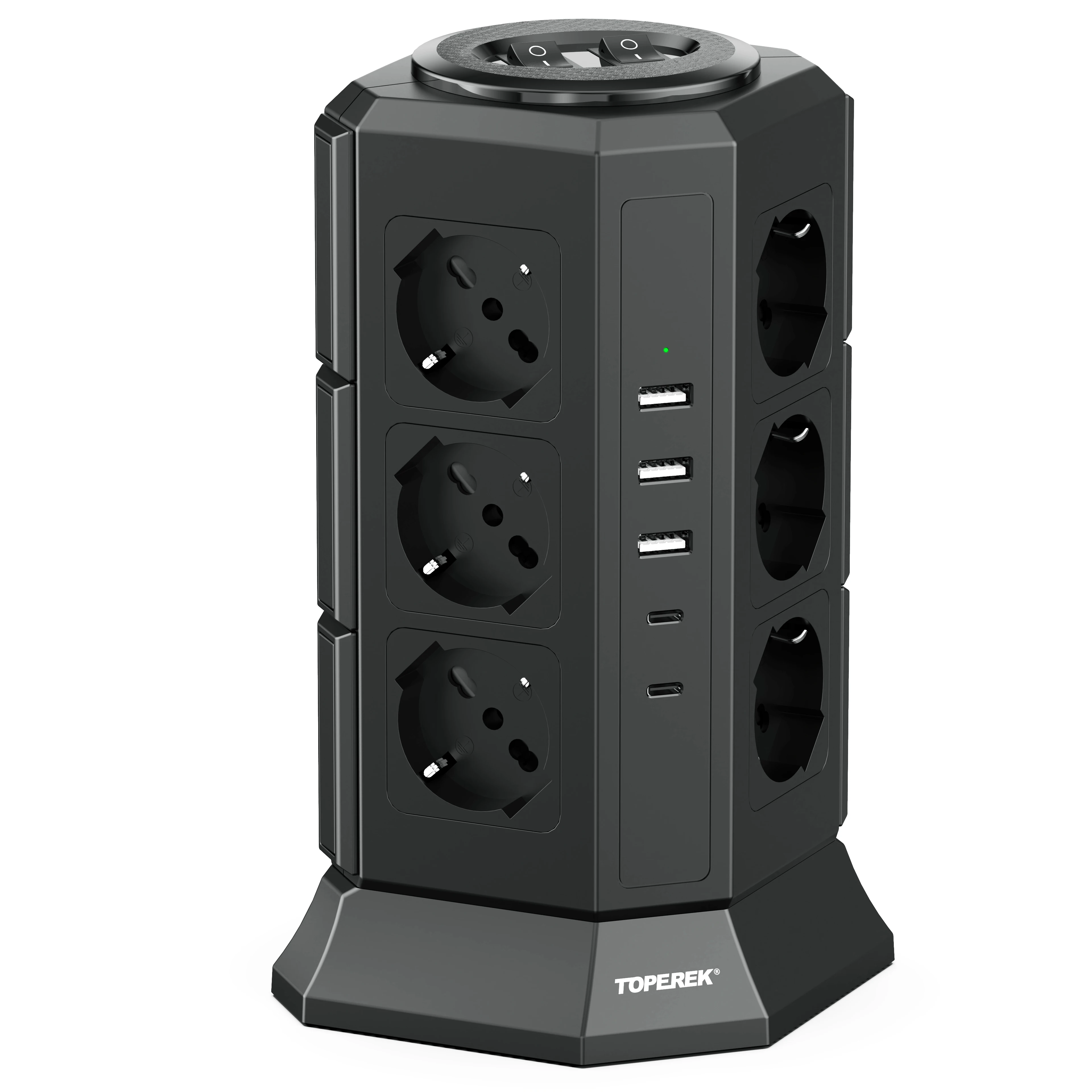 Tower Power Extension Italy Socket Multi Plug 4000W with Type-C PD20W Fast Charging 12Way Outlets