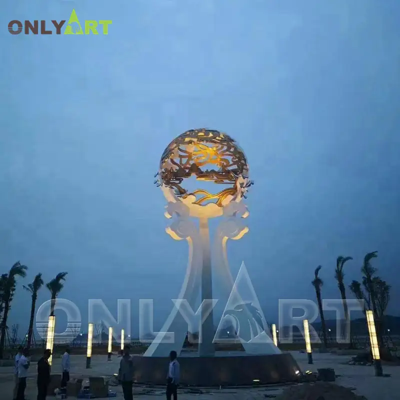 2024 Popular Art Metal Large Modern Red Symbolic Red Abstract Sword Sculpture