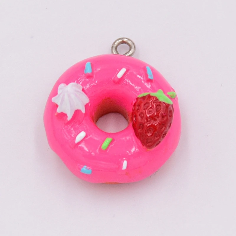 Resin Donut Charms Beads Donuts Flat Back Charm