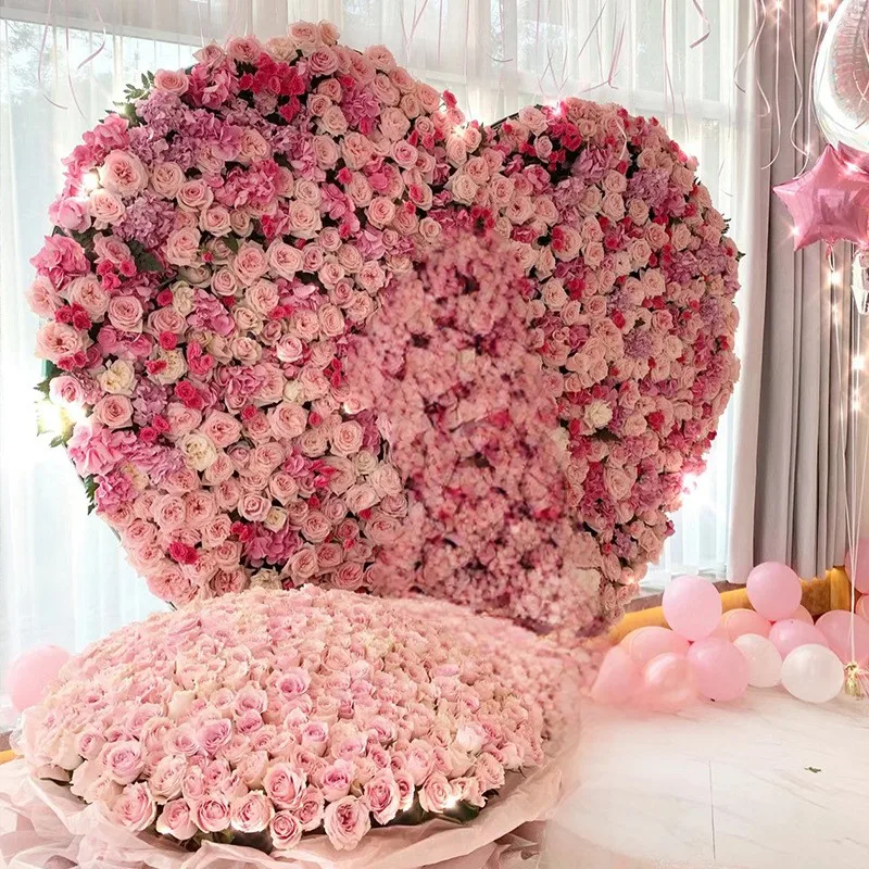 In stock artificial flower wall rose background decoration wedding flower Internet celebrity -in photo  bouquet wholesale
