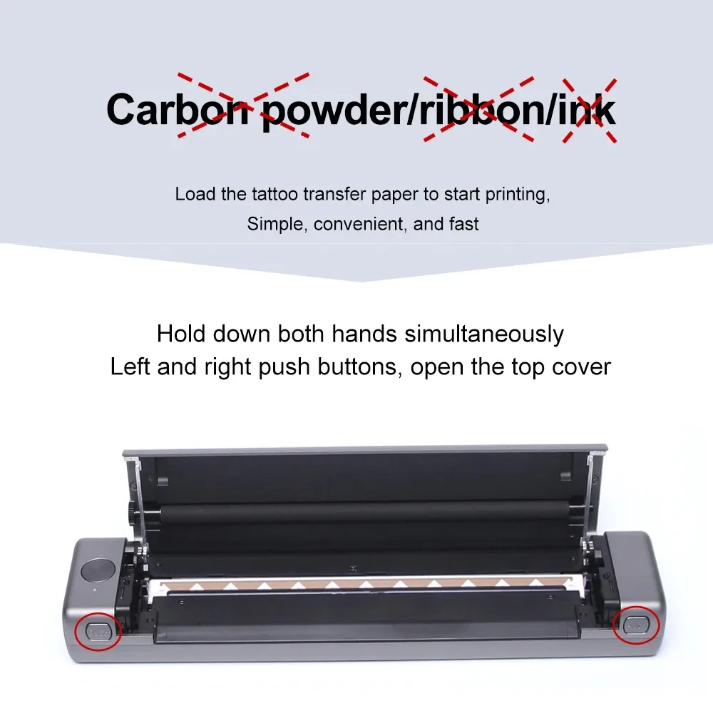 Portable Tattoo Transfer Machine Perfect Printing of Line Drafts and Portraits T08FS Thermal Tattoo Stencil Printer Machine