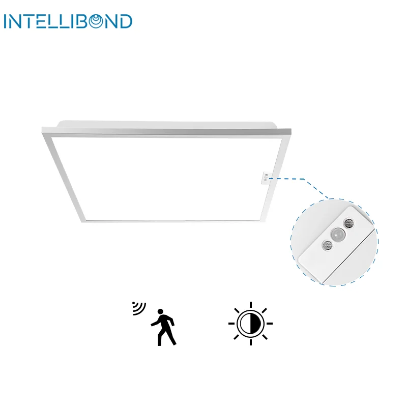 Intellibond Industrial Smart Lighting 40w 130lm Office Lamps 60x60 With Remote Control Sensor Led Panel Light For Warehouse