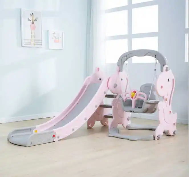Wholesale customized good quality dinosaur slide and swing playset kids plastic playground equipment