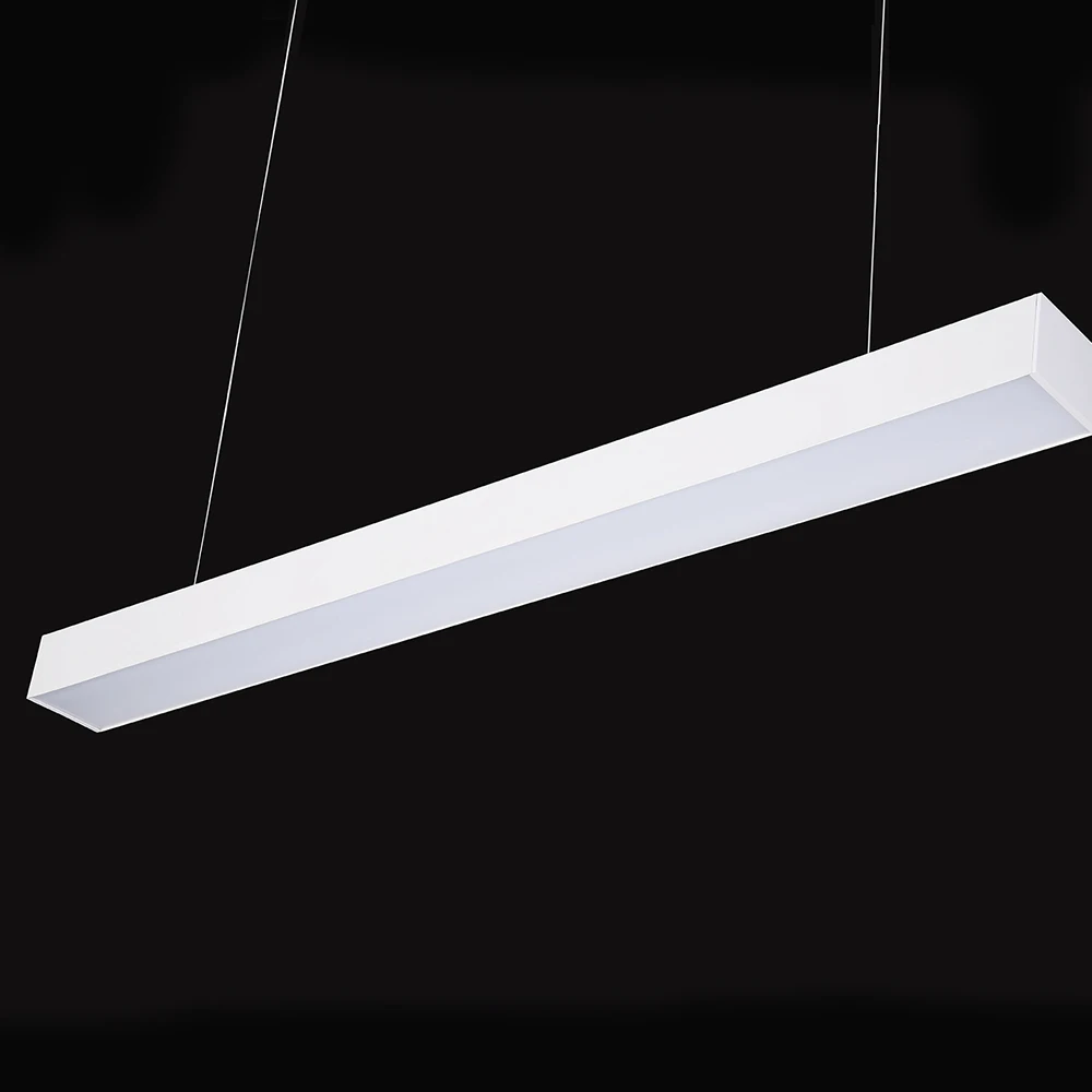 Modern Led Ceiling Chandeliers Lights White Black Body Creative Ceiling Chandeliers Trimless Led Strip Line Linear Light