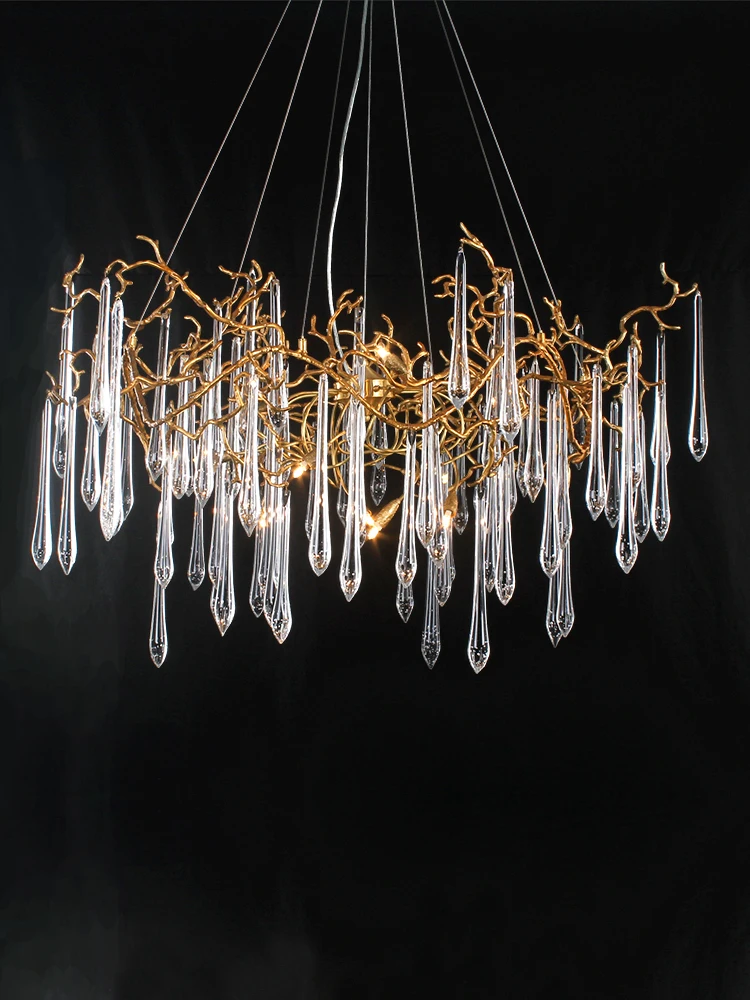 Unique Design Customize Decorative Lamp Colored Hand Blown Modern K9 Crystal Chandelier Lighting for Stairs